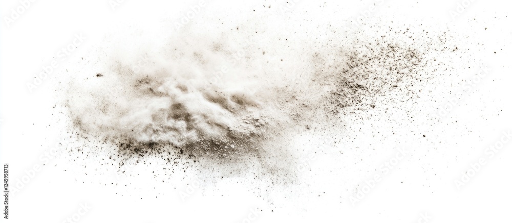 Poster dust particles isolated on a white background creating a textured and abstract visual effect suitabl