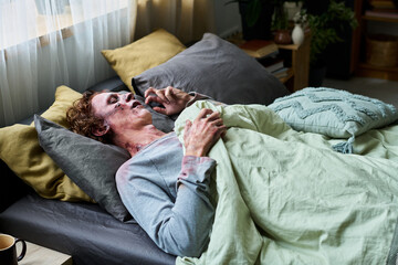 Male Zombie Sleeping In Morning