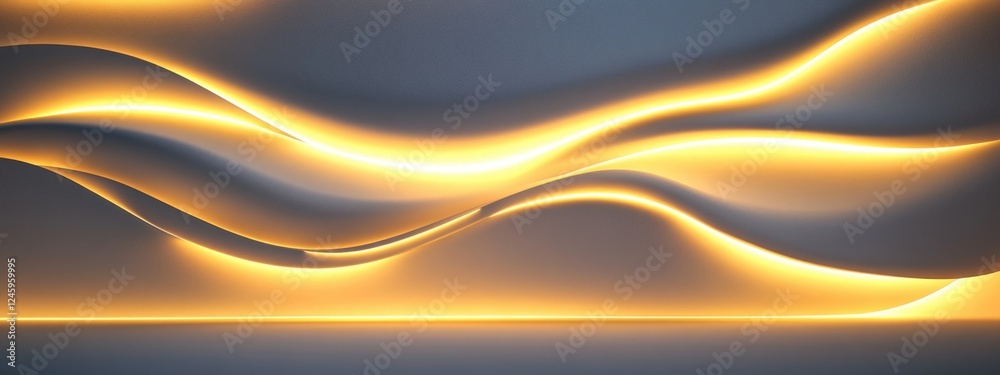 Poster elegant abstract light waves in warm tones with soft focus and empty space for text or graphics