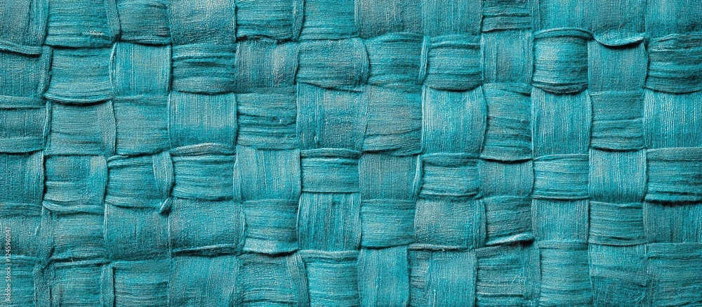 Poster cyan handwoven matting tweed fabric texture closeup detailed horizontal pattern background