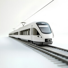 Fototapeta premium Illustration of a modern train, miniature, white background