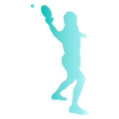 Table Tennis Player Silhouette on White Background. Vector Illustration in Colorful Design.