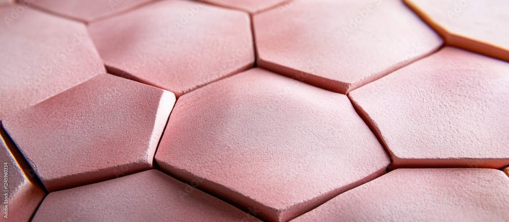 Poster pink hexagonal tile texture with an abstract stone design highlighting intricate details and smooth 