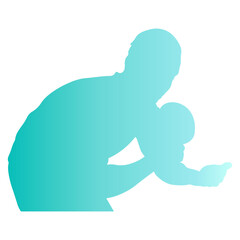 Table Tennis Player Silhouette on White Background. Vector Illustration in Colorful Design.