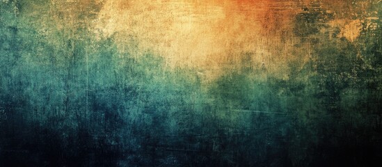 Obraz premium Textured grunge background in earthy tones blending blue, orange, and brown for creative designs or artistic projects.