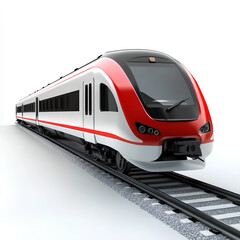 Fototapeta premium Illustration of a modern train, miniature, white background