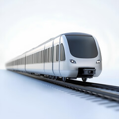 Fototapeta premium Illustration of a modern train, miniature, white background