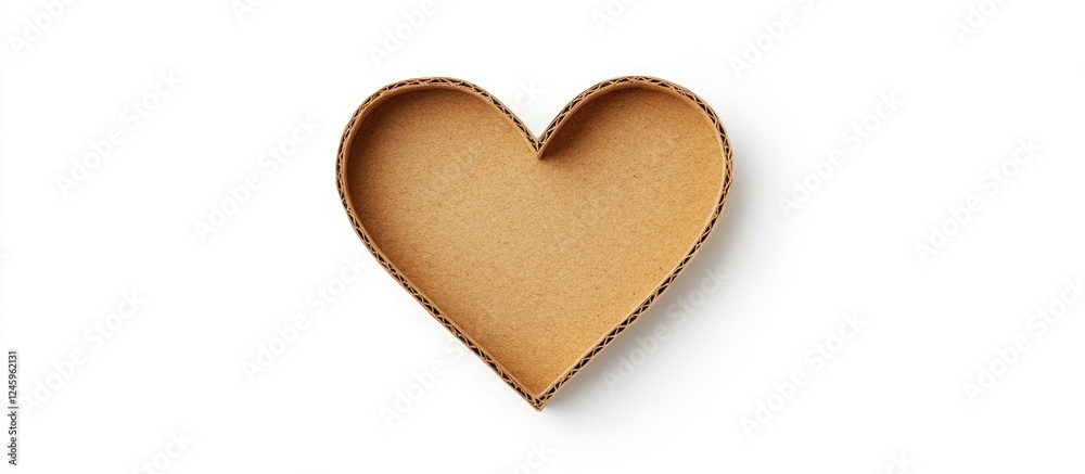 Aufkleber cardboard heart cutout on white background featuring valentineâ€™s theme and ample space for custom 