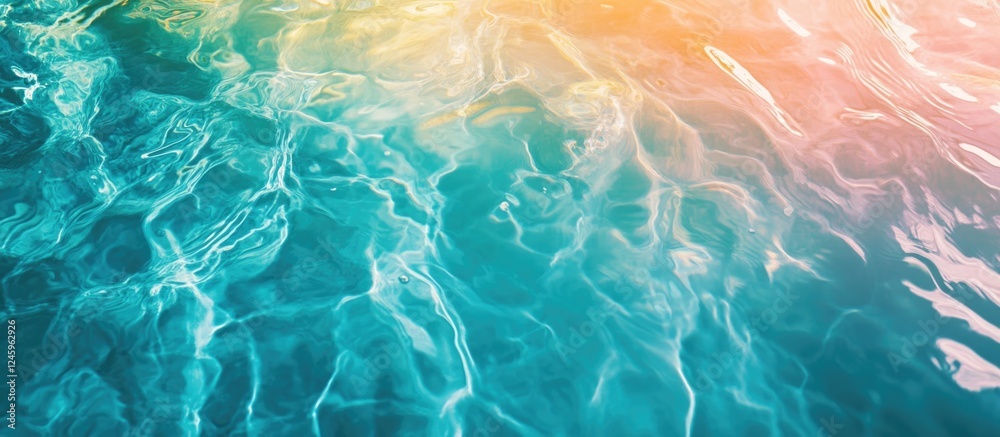Aufkleber vibrant abstract water surface texture showcasing shimmering reflections and colorful hues for creat