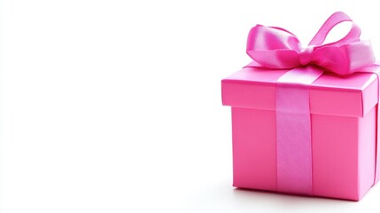 Bright Pink Gift Box with Ribbon for Celebrations and Occasions