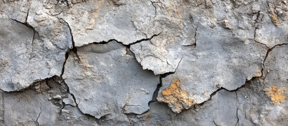 Poster Cracked concrete texture background with weathered appearance for use in design and architectural projects.