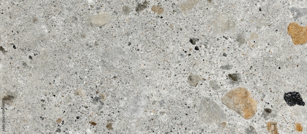 Poster Concrete texture background featuring a detailed surface with gravel and stone particles ideal for design and architectural projects.