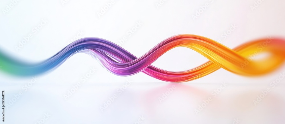 Poster business lines integration concept with colorful waves and copy space for text