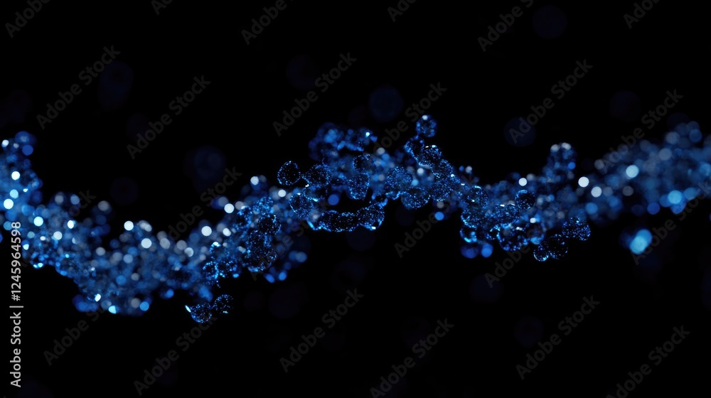 Poster blue dna molecule chromophore loop illustrating mutation and digital structure movement with empty c