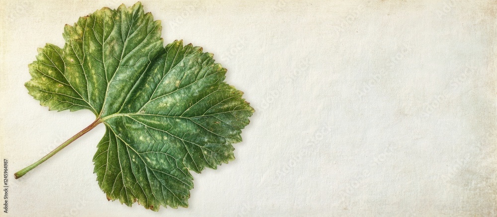Aufkleber currant leaf with textured surface isolated on a light background showcasing natural details and vib