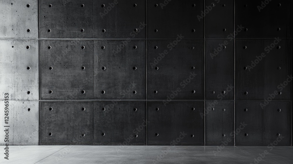 Aufkleber dark grey concrete wall texture background with industrial finish and ample copy space for text or b