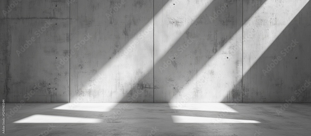 Poster concrete loft abstract wall background with dramatic light rays ideal for artwork design or minimali