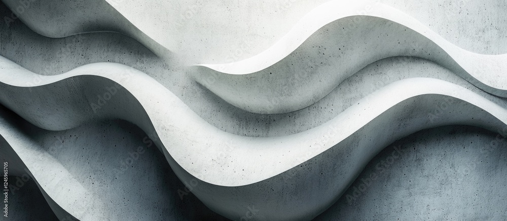 Poster Abstract wavy concrete texture background showcasing smooth gradients and modern architectural elements for design and artistic purposes