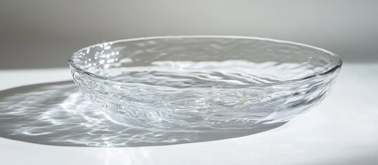 Pristine water gently reflecting light in a smooth plastic basin showcasing clarity and tranquility