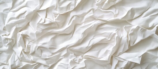 Fototapeta premium Textured white fabric background with elegant crumples and folds for creative design and abstract art.