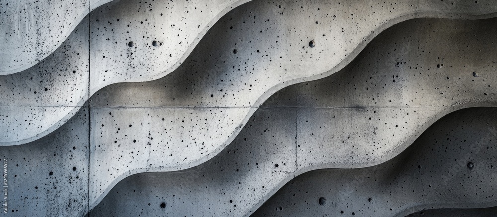 Poster wavy textured concrete wall with a gray pattern showcasing industrial design and modern architectura