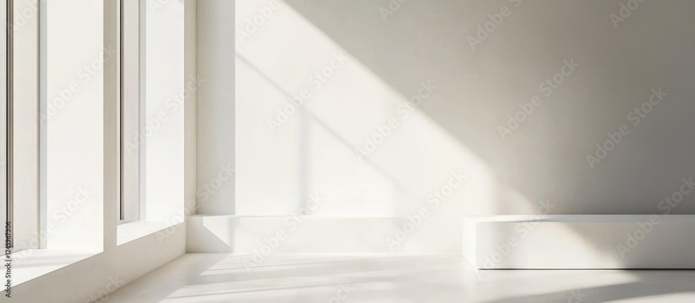 Aufkleber minimalist interior with natural light showcasing blank space for creative text and design elements 