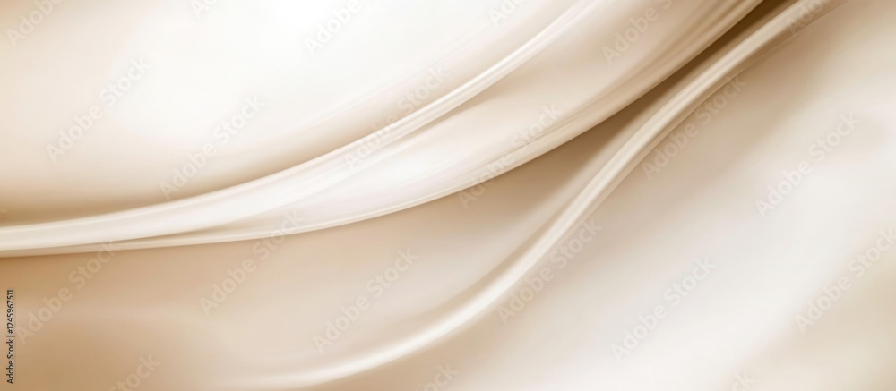 Poster Elegant light brown and white wallpaper background with smooth curves and empty space for text or content placement.