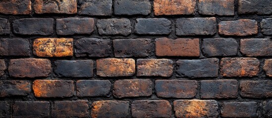 Obraz premium Dark brown textured brick wall background perfect for patterns in design projects and architectural applications.