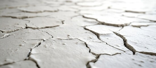 Fototapeta premium Cracked and weathered white concrete texture featuring visible dents, scratches, and dirt for versatile design applications.