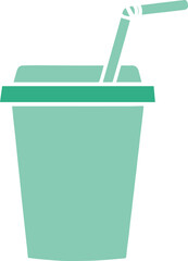 Drink cup icon with straw