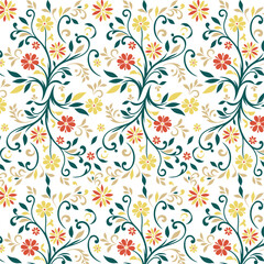 Fototapeta premium watercolor inspired floral motif with artistic botanical details for wrapping paper textile and wallpaper