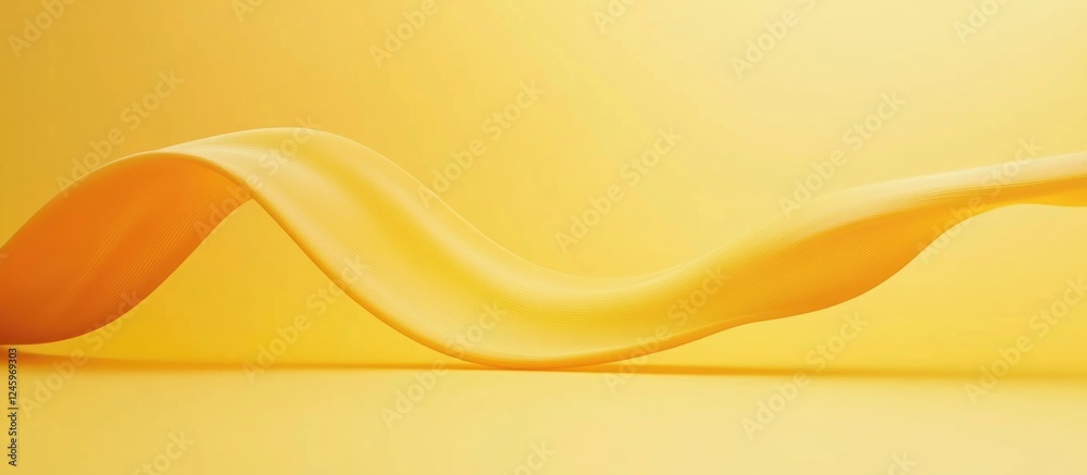 Aufkleber Elegant curved line on vibrant yellow background creating a smooth wave effect ideal for artistic and modern design concepts.