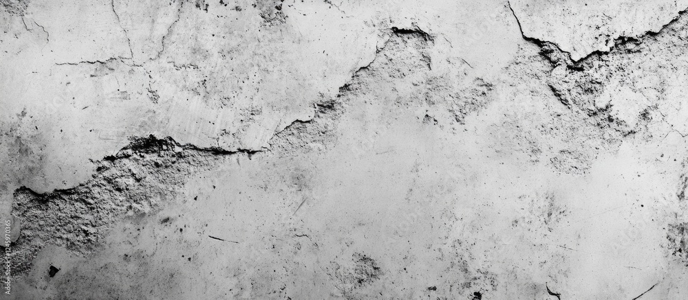 Poster Textured concrete wall and floor surface with cracks ideal for backgrounds in design and architecture projects