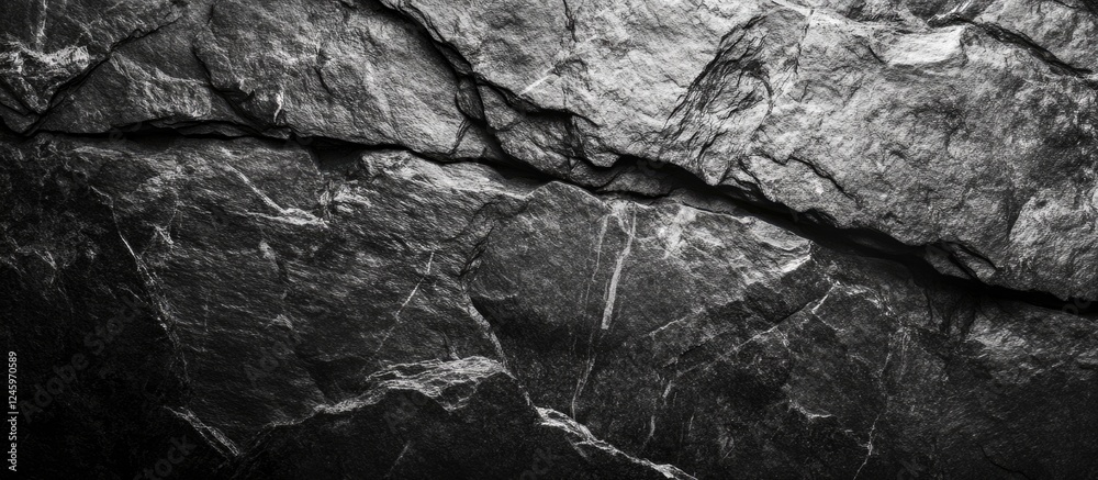 Poster dark gray slate stone texture background with asymmetric scratches and details suitable for design p