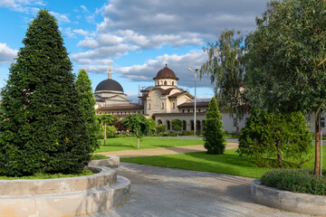 YEKATERINBURG, RUSSIA. Moorish-style monastic buildings and a park in the Alexander Nevsky Novo-Tikhvin Convent