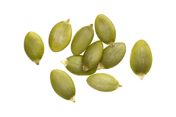 Pumpkin seeds isolated on transparent background.