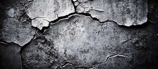 Fototapeta premium Weathered concrete wall with cracks and textured surface showcasing age, deterioration, and urban aesthetic ideal for backgrounds and designs.