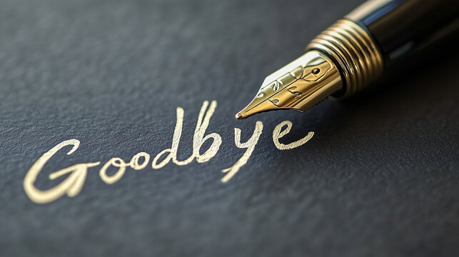 fountain pen on the word