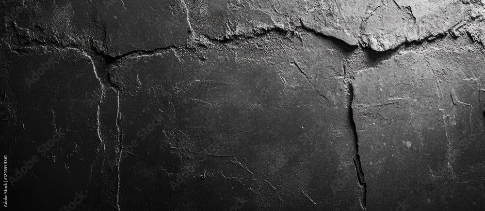 Poster scratched concrete wall background with cracks textured surface for industrial and urban design conc