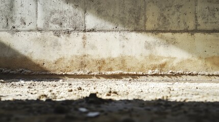 Construction Site Ground View with Concrete Foundation Details and Empty Space for Textual Overlay in Industrial Setting