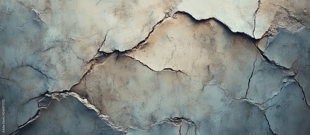 Poster Cracked concrete wall texture with subtle color variations for backgrounds and design projects