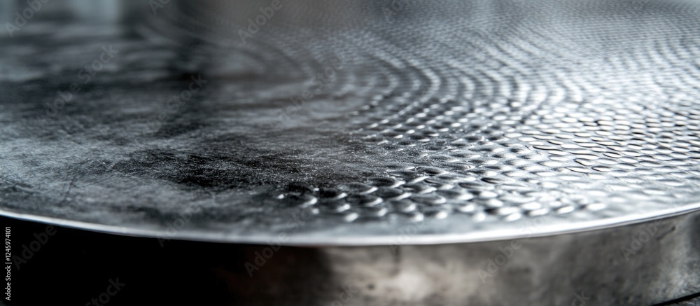 Poster curved metallic surface texture of a steel sheet ideal for artistic backgrounds and graphic design a
