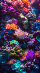 Underwater Tropical Corals Reef with colorful sea fish. Marine life sea world. Tropical colourful underwater seascape.