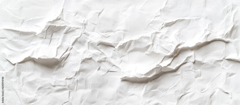 Poster Crumpled white paper texture for background use in design and artistic projects