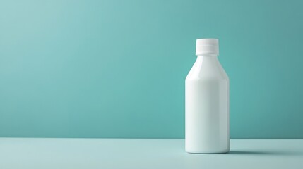 Container of Dog Dental Cleaning Solution on Minimalist Background with Copy Space for Branding or Text