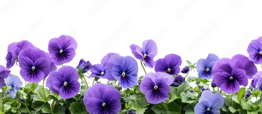 Poster Vibrant purple flowers on a neutral background creating space for text and design elements in a versatile floral composition.