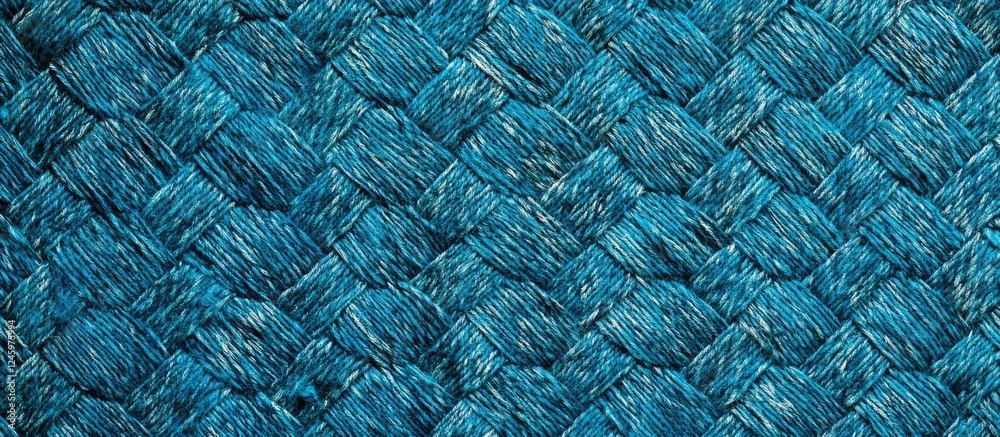 Poster cyan woven matting fabric texture closeup detailed horizontal pattern concept for textile design or 