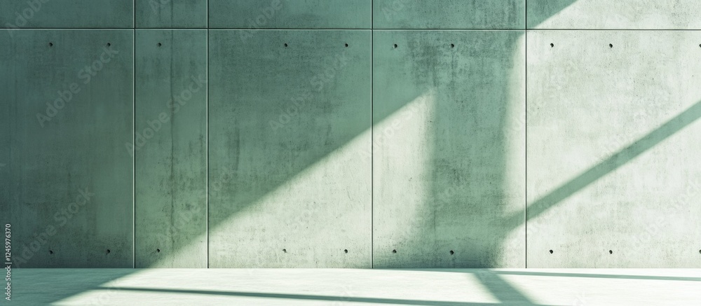 Poster Concrete Wall with Soft Green Color Tones and Subtle Shadows Ideal for Minimalist Backgrounds and Modern Design Projects