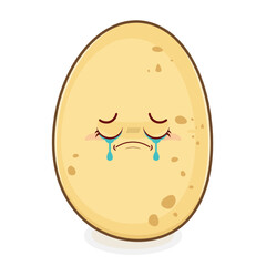 potato crying face cartoon cute