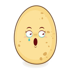 potato scared face cartoon cute